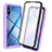 Silicone Transparent Frame Case Cover 360 Degrees ZJ3 for Xiaomi Redmi 9A Purple