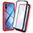 Silicone Transparent Frame Case Cover 360 Degrees ZJ3 for Xiaomi Redmi 9A Red