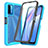 Silicone Transparent Frame Case Cover 360 Degrees ZJ3 for Xiaomi Redmi Note 9 4G Sky Blue