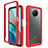 Silicone Transparent Frame Case Cover 360 Degrees ZJ3 for Xiaomi Redmi Note 9 5G Red