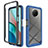 Silicone Transparent Frame Case Cover 360 Degrees ZJ3 for Xiaomi Redmi Note 9T 5G Blue