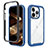 Silicone Transparent Frame Case Cover 360 Degrees ZJ4 for Apple iPhone 14 Pro Max Blue