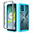 Silicone Transparent Frame Case Cover 360 Degrees ZJ4 for Motorola Moto E13 Sky Blue