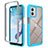 Silicone Transparent Frame Case Cover 360 Degrees ZJ4 for Motorola Moto G53 5G