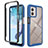 Silicone Transparent Frame Case Cover 360 Degrees ZJ4 for Motorola Moto G53 5G Blue