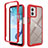 Silicone Transparent Frame Case Cover 360 Degrees ZJ4 for Motorola Moto G53 5G Red