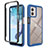 Silicone Transparent Frame Case Cover 360 Degrees ZJ4 for Motorola Moto G53j 5G Blue