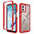 Silicone Transparent Frame Case Cover 360 Degrees ZJ4 for Motorola Moto G53y 5G Red