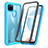 Silicone Transparent Frame Case Cover 360 Degrees ZJ4 for Realme C21Y Sky Blue