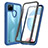 Silicone Transparent Frame Case Cover 360 Degrees ZJ4 for Realme C25Y Blue