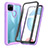 Silicone Transparent Frame Case Cover 360 Degrees ZJ4 for Realme C25Y Clove Purple