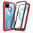 Silicone Transparent Frame Case Cover 360 Degrees ZJ4 for Realme C25Y India Red