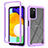 Silicone Transparent Frame Case Cover 360 Degrees ZJ4 for Samsung Galaxy A02s Clove Purple