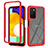 Silicone Transparent Frame Case Cover 360 Degrees ZJ4 for Samsung Galaxy A02s Red