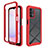 Silicone Transparent Frame Case Cover 360 Degrees ZJ4 for Samsung Galaxy A13 4G Red