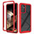 Silicone Transparent Frame Case Cover 360 Degrees ZJ4 for Samsung Galaxy A15 5G Red