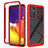 Silicone Transparent Frame Case Cover 360 Degrees ZJ4 for Samsung Galaxy A24 4G Red