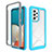 Silicone Transparent Frame Case Cover 360 Degrees ZJ4 for Samsung Galaxy A53 5G Sky Blue