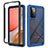 Silicone Transparent Frame Case Cover 360 Degrees ZJ4 for Samsung Galaxy A72 4G Blue