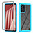 Silicone Transparent Frame Case Cover 360 Degrees ZJ4 for Samsung Galaxy A73 5G Sky Blue