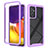 Silicone Transparent Frame Case Cover 360 Degrees ZJ4 for Samsung Galaxy A82 5G Clove Purple
