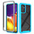 Silicone Transparent Frame Case Cover 360 Degrees ZJ4 for Samsung Galaxy A82 5G Sky Blue