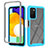 Silicone Transparent Frame Case Cover 360 Degrees ZJ4 for Samsung Galaxy F02S SM-E025F Sky Blue