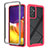 Silicone Transparent Frame Case Cover 360 Degrees ZJ4 for Samsung Galaxy Quantum4 5G Hot Pink