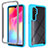 Silicone Transparent Frame Case Cover 360 Degrees ZJ4 for Xiaomi Mi Note 10 Lite Sky Blue