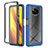 Silicone Transparent Frame Case Cover 360 Degrees ZJ4 for Xiaomi Poco X3 NFC Blue