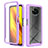 Silicone Transparent Frame Case Cover 360 Degrees ZJ4 for Xiaomi Poco X3 NFC Clove Purple