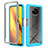 Silicone Transparent Frame Case Cover 360 Degrees ZJ4 for Xiaomi Poco X3 NFC Sky Blue