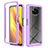 Silicone Transparent Frame Case Cover 360 Degrees ZJ4 for Xiaomi Poco X3 Pro Clove Purple