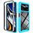 Silicone Transparent Frame Case Cover 360 Degrees ZJ4 for Xiaomi Poco X4 Pro 5G Sky Blue