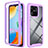 Silicone Transparent Frame Case Cover 360 Degrees ZJ4 for Xiaomi Redmi 10 India Clove Purple