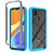 Silicone Transparent Frame Case Cover 360 Degrees ZJ4 for Xiaomi Redmi 10A 4G Sky Blue