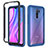 Silicone Transparent Frame Case Cover 360 Degrees ZJ4 for Xiaomi Redmi 9 Blue