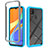 Silicone Transparent Frame Case Cover 360 Degrees ZJ4 for Xiaomi Redmi 9 India Sky Blue