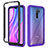 Silicone Transparent Frame Case Cover 360 Degrees ZJ4 for Xiaomi Redmi 9 Purple