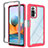 Silicone Transparent Frame Case Cover 360 Degrees ZJ4 for Xiaomi Redmi Note 10 Pro 4G Hot Pink