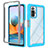 Silicone Transparent Frame Case Cover 360 Degrees ZJ4 for Xiaomi Redmi Note 10 Pro 4G Sky Blue