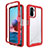 Silicone Transparent Frame Case Cover 360 Degrees ZJ4 for Xiaomi Redmi Note 10S 4G Red