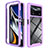 Silicone Transparent Frame Case Cover 360 Degrees ZJ4 for Xiaomi Redmi Note 11E Pro 5G Clove Purple
