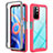 Silicone Transparent Frame Case Cover 360 Degrees ZJ4 for Xiaomi Redmi Note 11T 5G Hot Pink