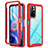Silicone Transparent Frame Case Cover 360 Degrees ZJ4 for Xiaomi Redmi Note 11T 5G Red