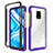 Silicone Transparent Frame Case Cover 360 Degrees ZJ4 for Xiaomi Redmi Note 9S Purple