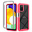 Silicone Transparent Frame Case Cover 360 Degrees ZJ5 for Samsung Galaxy A02s Hot Pink