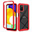 Silicone Transparent Frame Case Cover 360 Degrees ZJ5 for Samsung Galaxy A03s Red