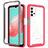 Silicone Transparent Frame Case Cover 360 Degrees ZJ6 for Samsung Galaxy A32 4G Hot Pink