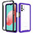 Silicone Transparent Frame Case Cover 360 Degrees ZJ6 for Samsung Galaxy A32 5G Clove Purple